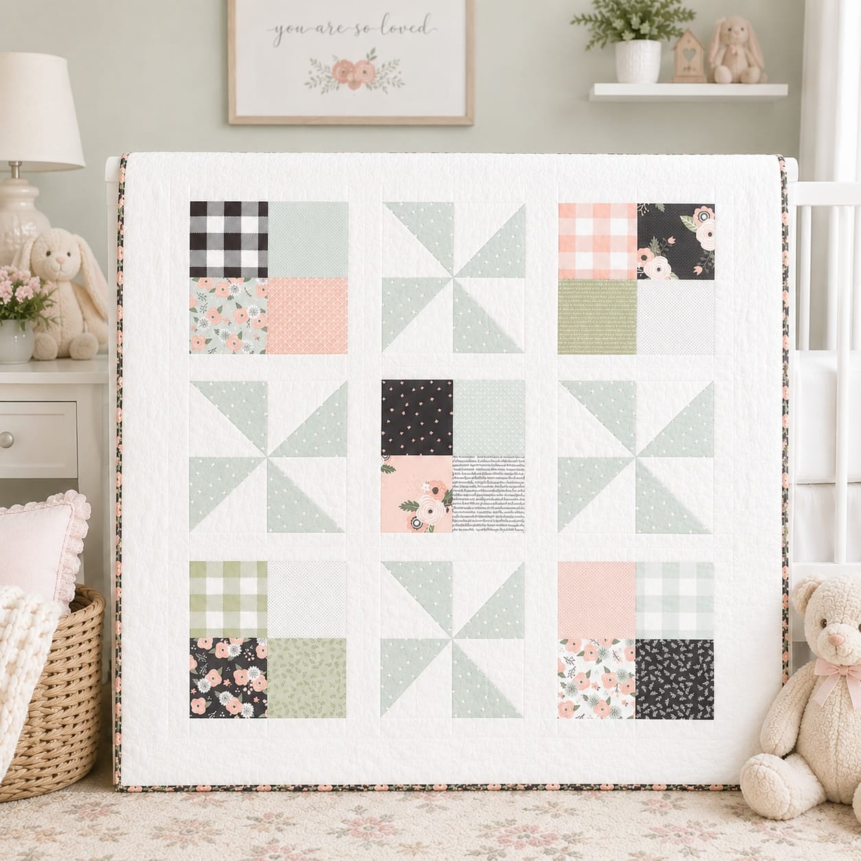 Pinwheel Patch baby quilt pattern