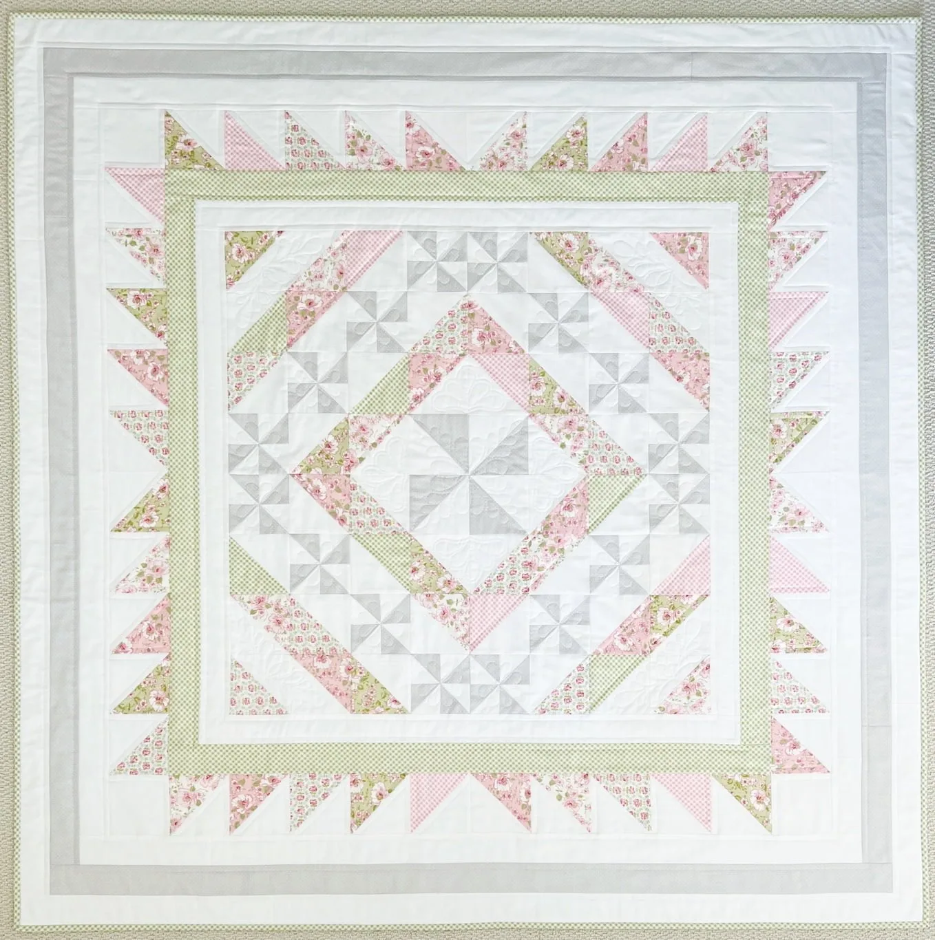 Pinwheel Promenade Quilt Pattern Overhead