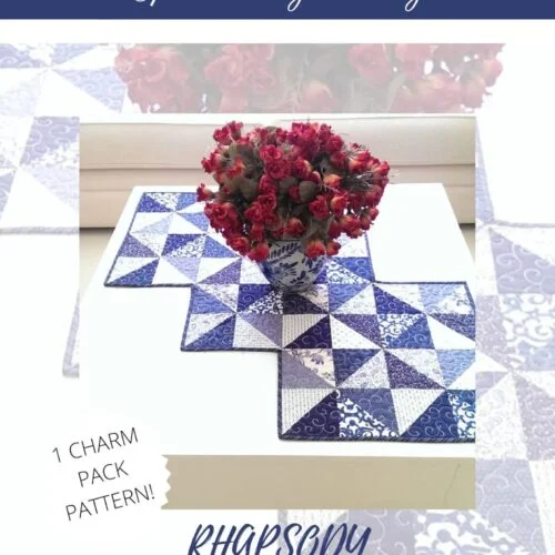Rhapsody Whirl table runner pattern cover picture