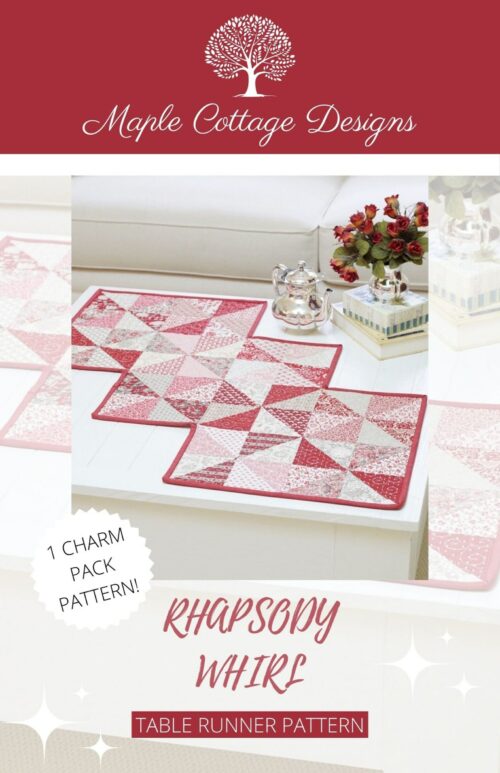 Rhapsody Whirl table runner pattern cover pic