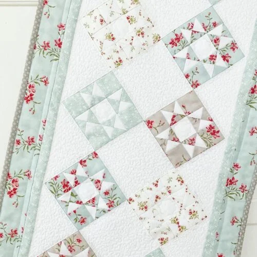 Starflower Medley table runner pattern for scraps