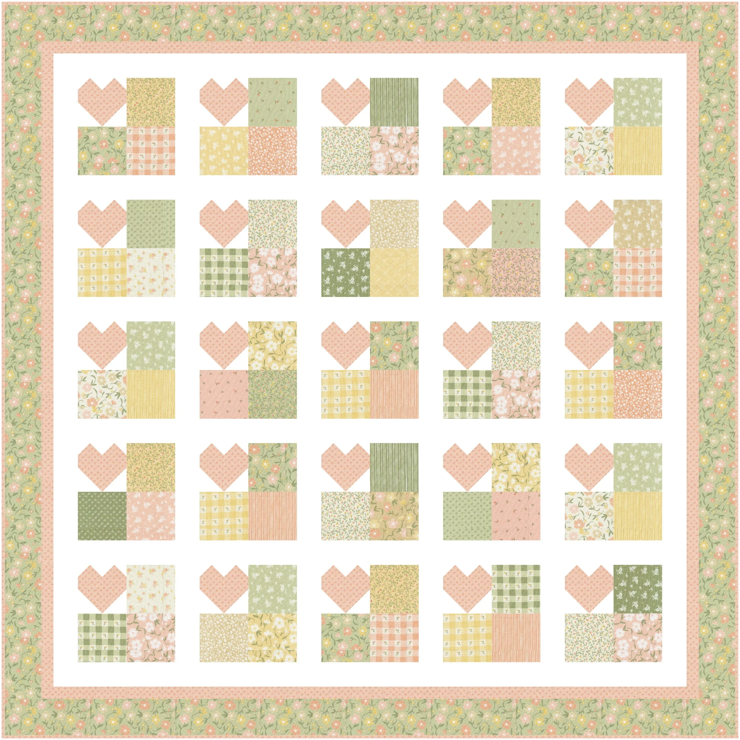 Love Grows Here Quilt Pattern in throw size