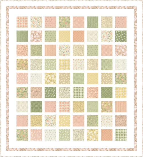 Charm Pack quilt pattern Charmingly quilt pattern in throw size in Flower Girl fabrics