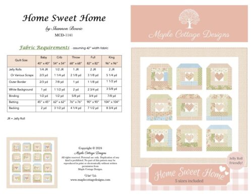 Home Sweet Home pattern fabric requirements