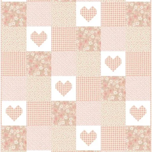Patchwork of love quilt pattern in crib size