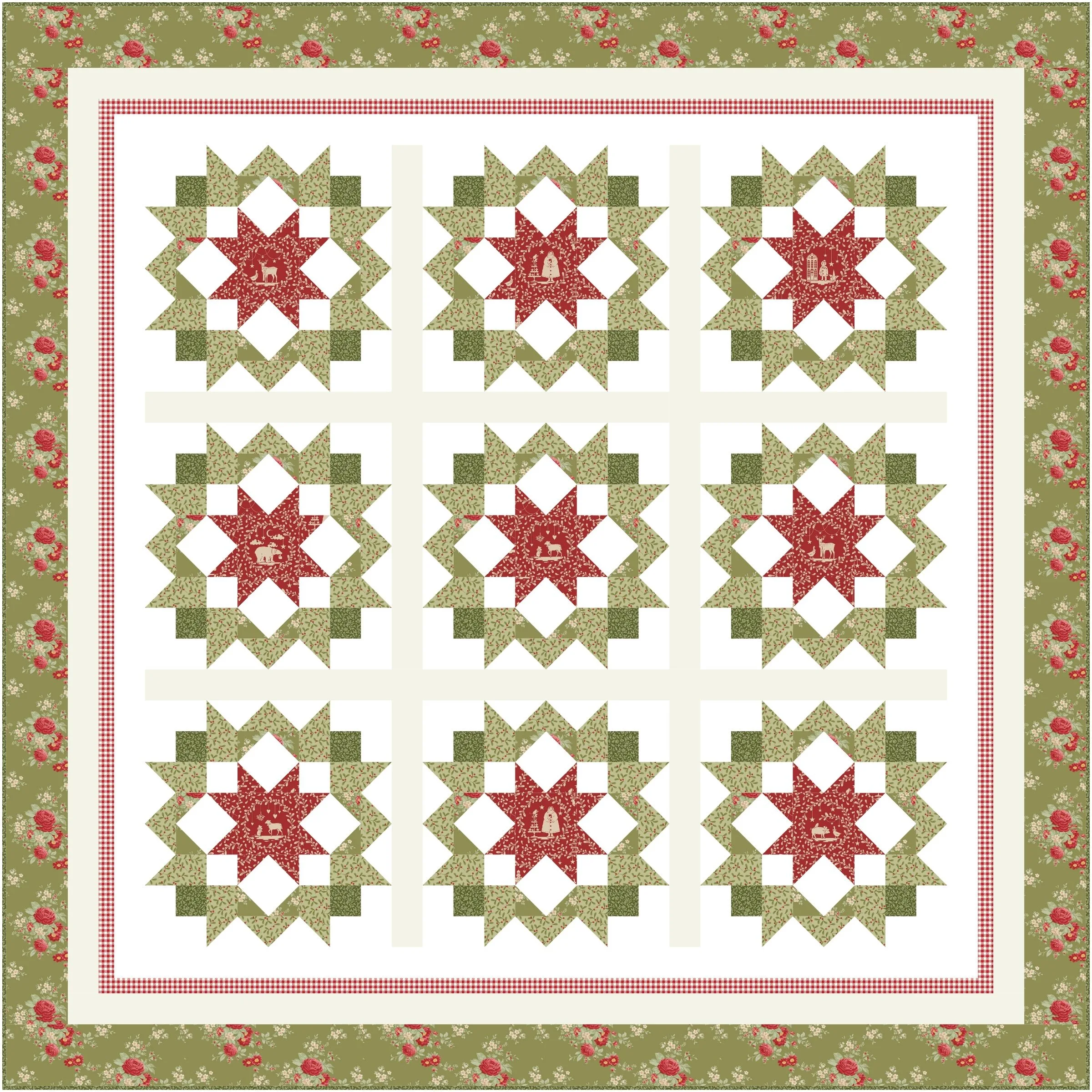 Christmas Tidings quilt pattern throw size