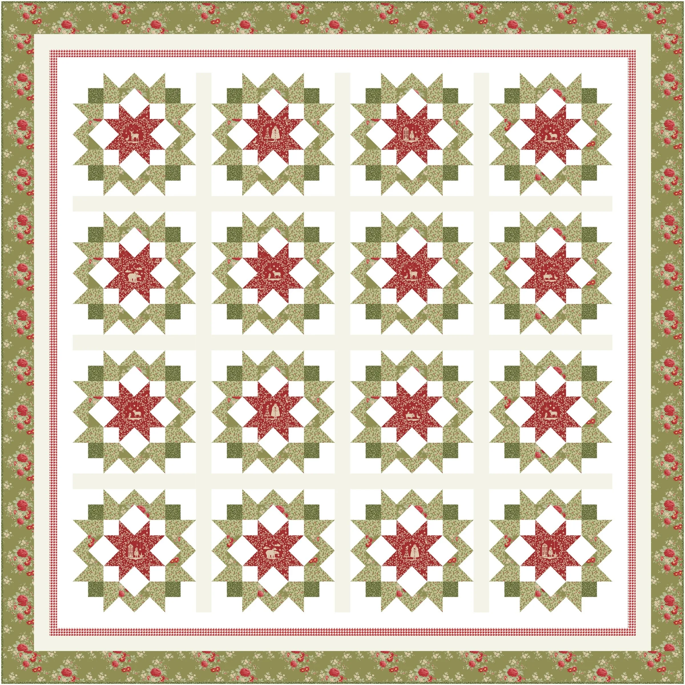 Christmas Tidings quilt pattern queen size