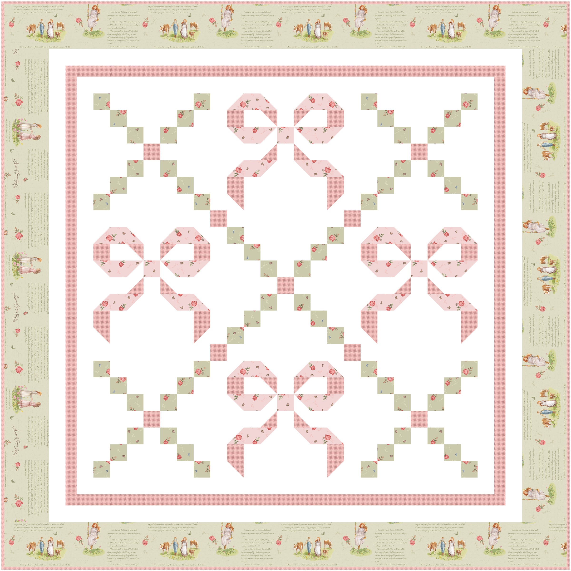 Buttons and Bows baby quilt kit