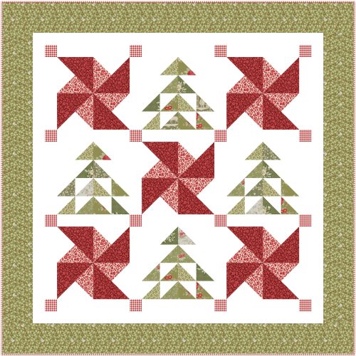 Christmas quilt pattern in wall hanging size