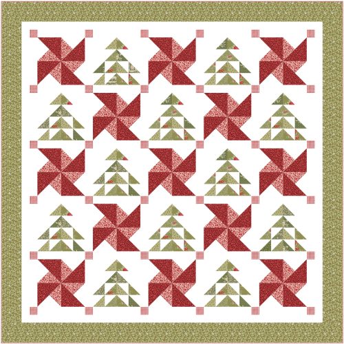 Peppermint and Pine quilting pattern queen size