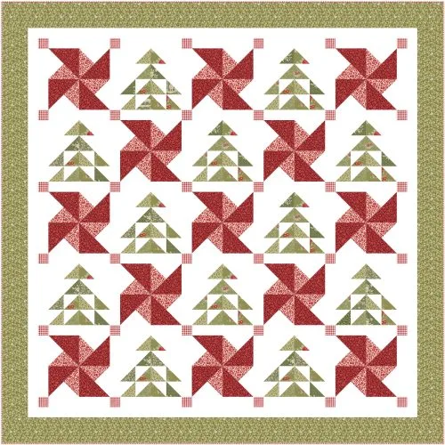 Peppermint and Pine quilting pattern queen size