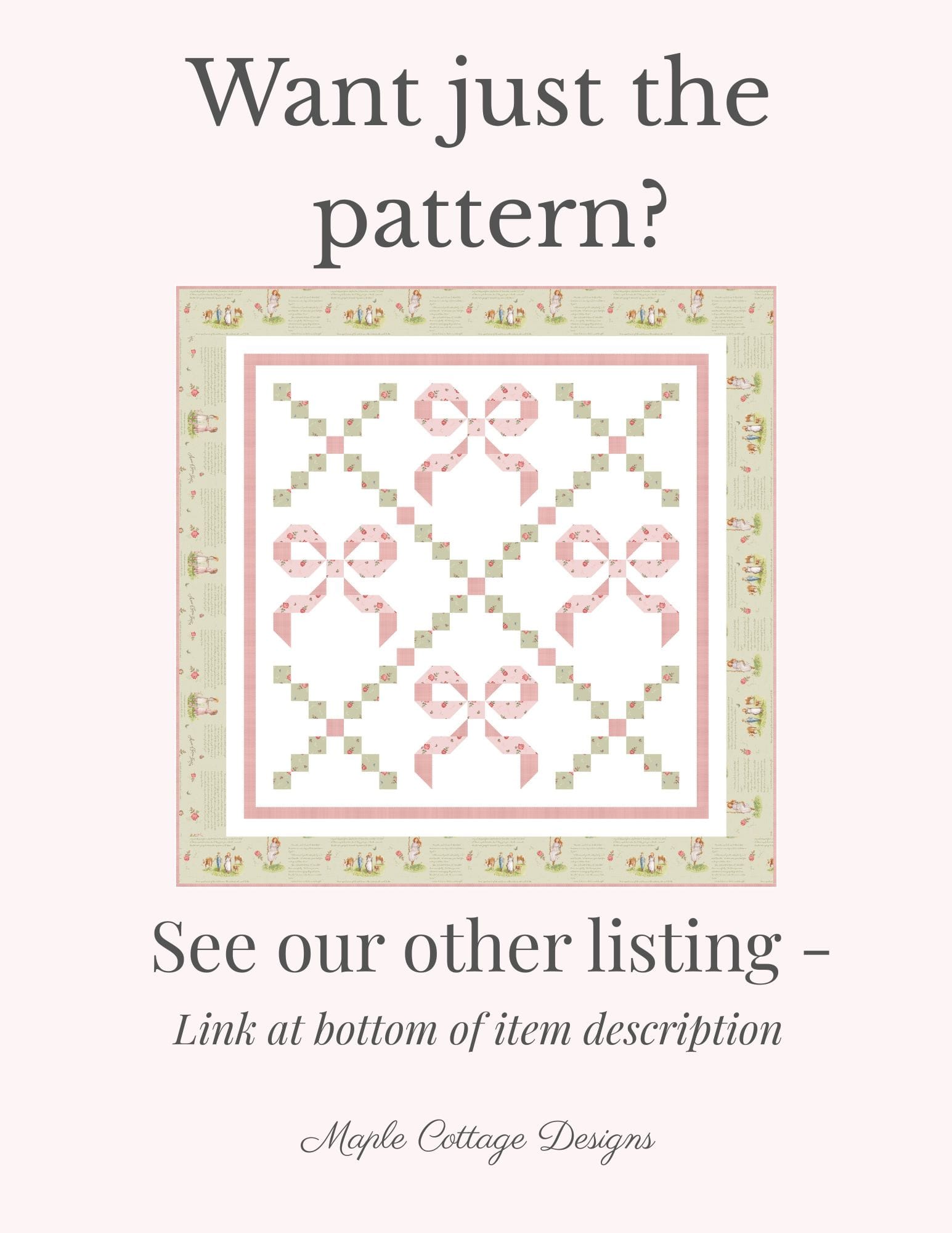 See other listing for pattern Buttons and Bows