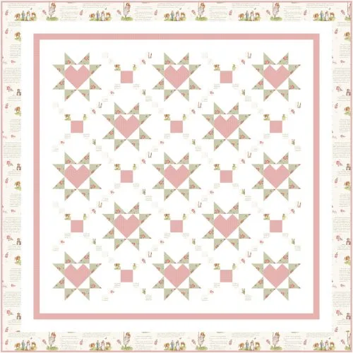 Loving Wishes white crib size quilt kit