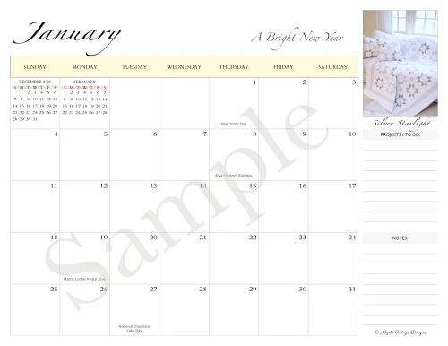 FREE Printable 2026 Calendar - My Gift to You • Maple Cottage Designs