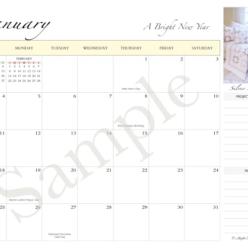 Sample January 2026 Free Calendar Download