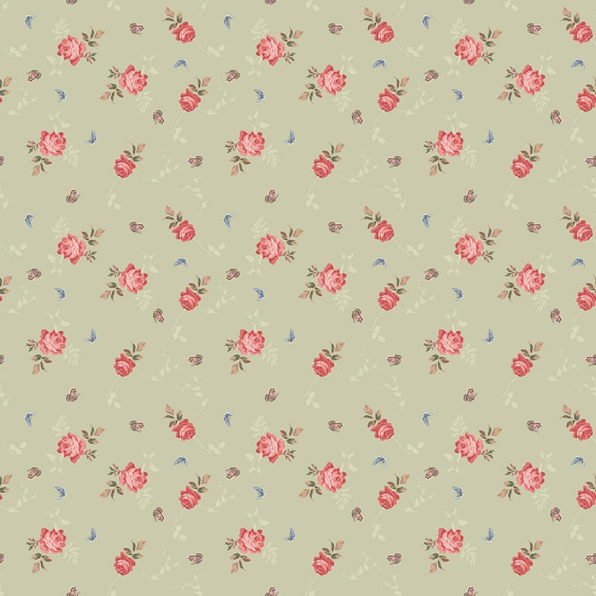 Anne of Green Gables fabric sage roses