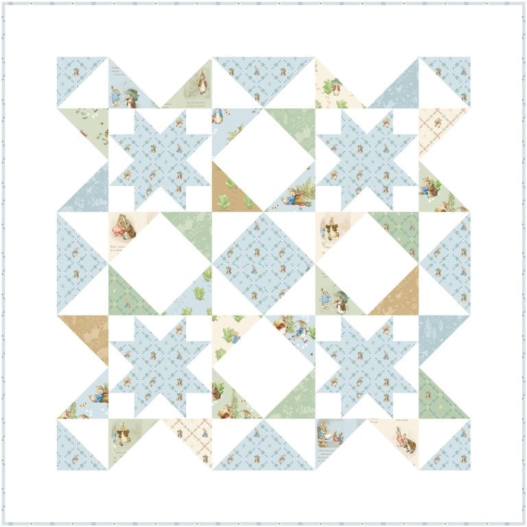 baby quilt kit with Peter Rabbit fabrics
