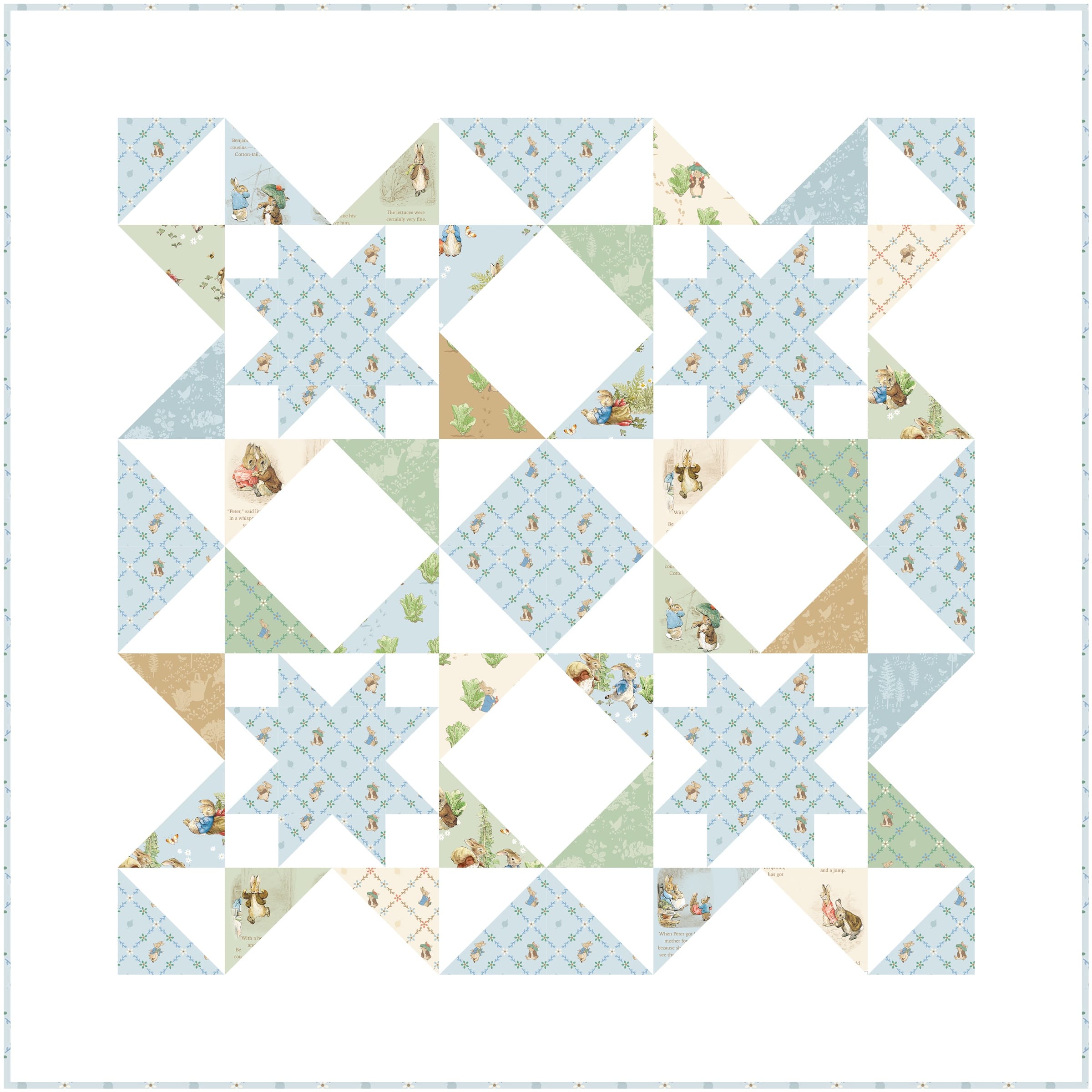 baby quilt kit with Peter Rabbit fabrics