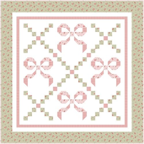 quilt kit in pink and green in baby crib size