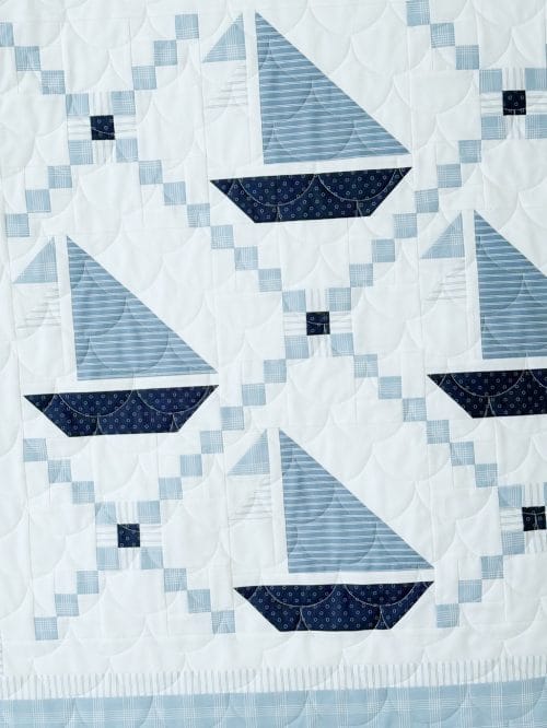 sailing quilt close up