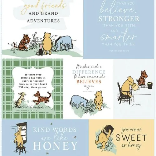 baby quilt kit featuring Winnie the Pooh fabric