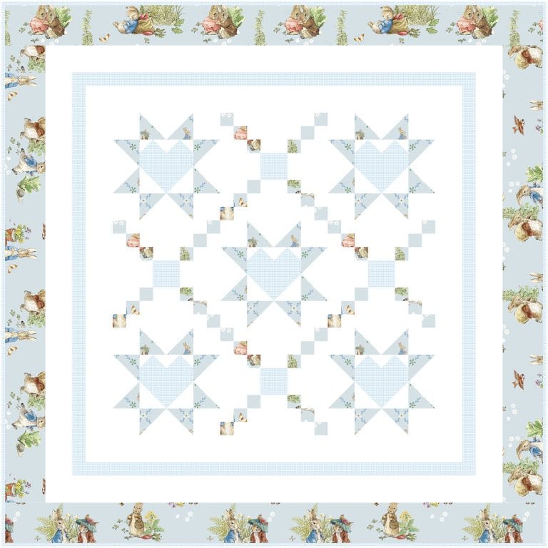 baby quilt kit for boy quilt in Peter Rabbit fabrics