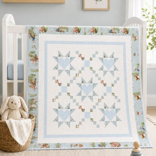 baby quilt kit for boy quilt Loving Wishes