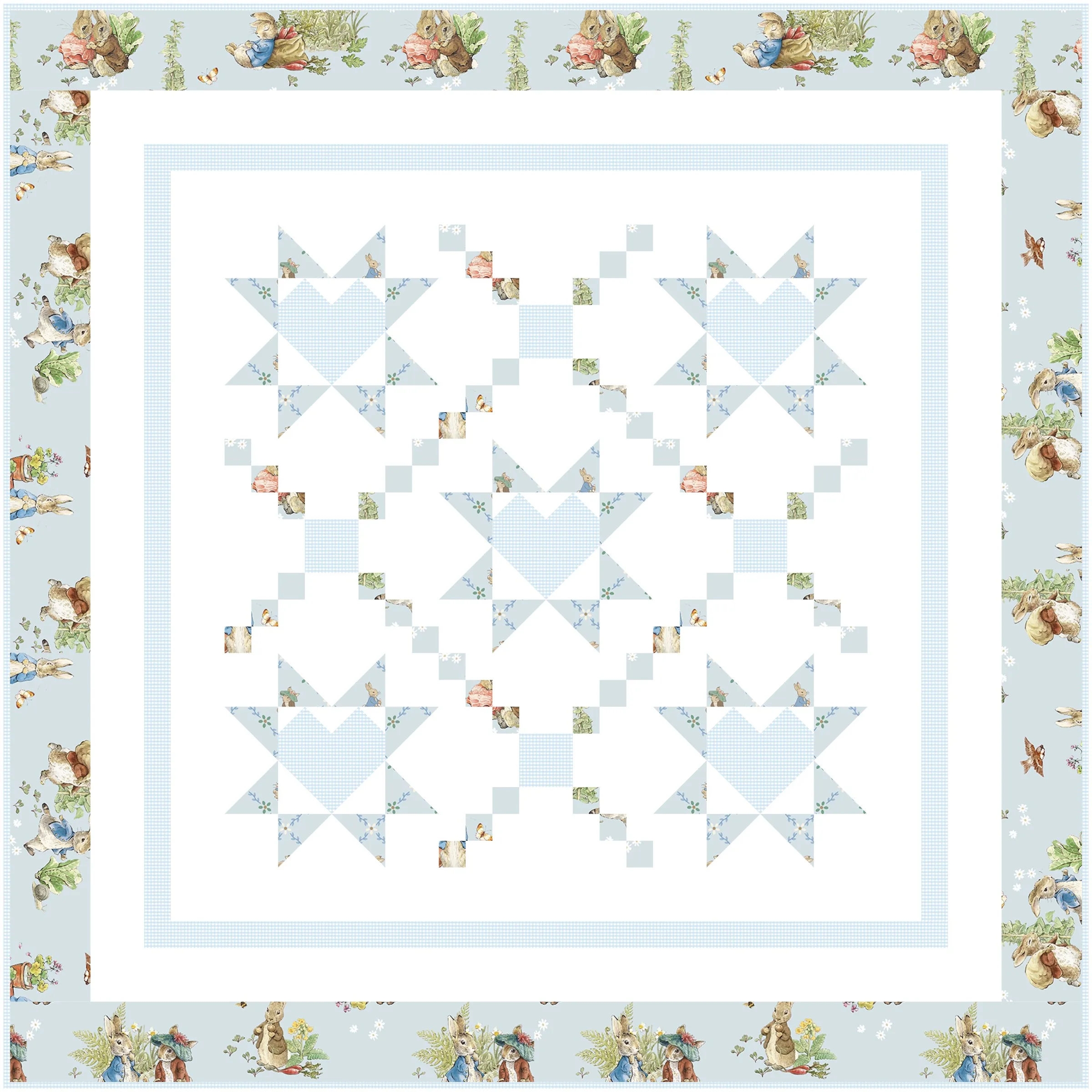 baby quilt kit for boy quilt in Peter Rabbit fabrics