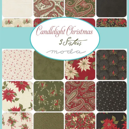 Assorted Candlelight Christmas layer cake fabric