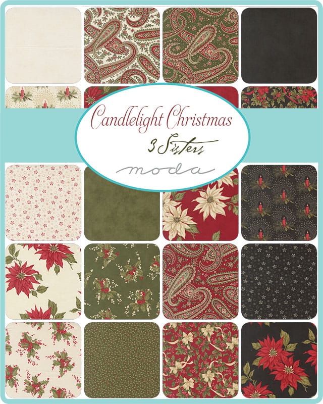 Assorted Candlelight Christmas layer cake fabric