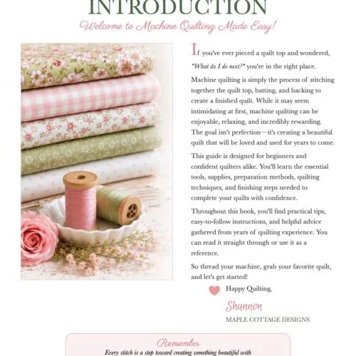 Machine Quilting Made Easy Intro