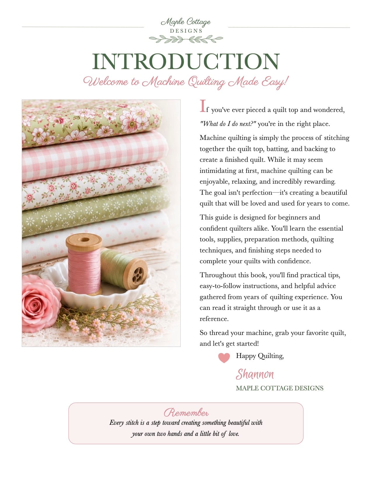 Machine Quilting Made Easy Intro