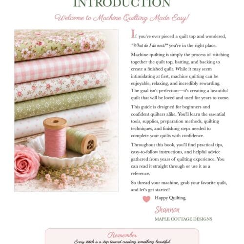 Machine Quilting Made Easy book intro