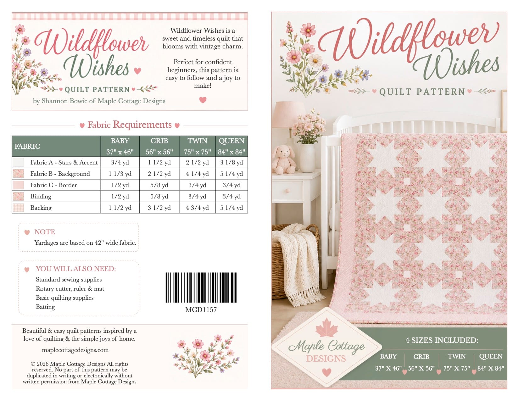 quilting pattern Wildflower Wishes