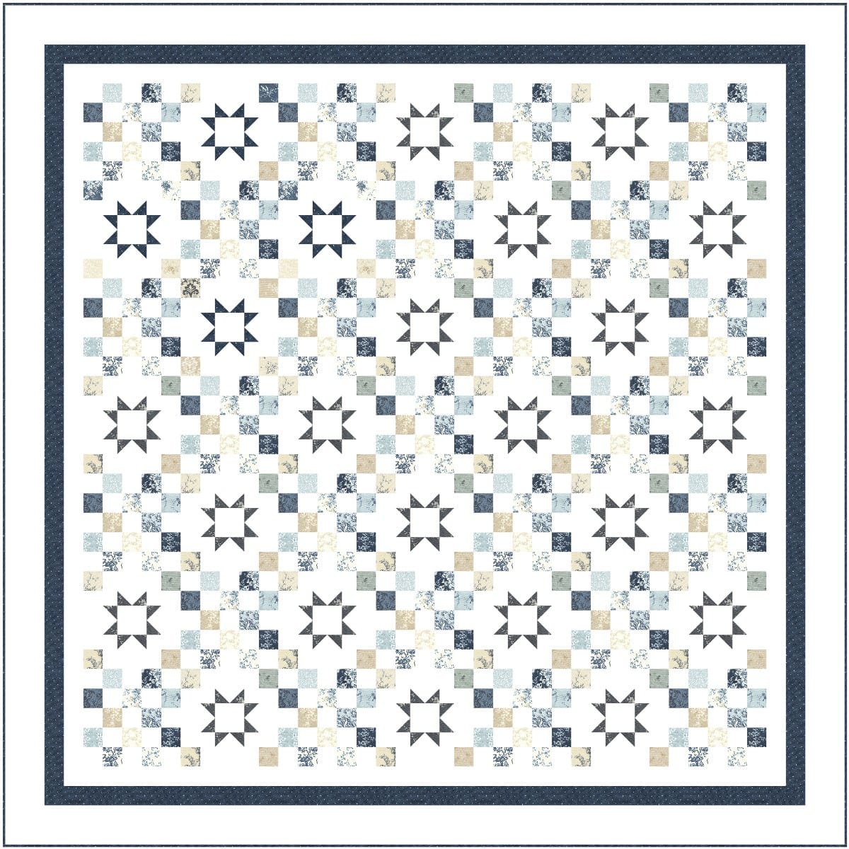 Starlight Meadow quilt pattern in queen size