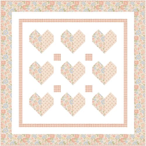 Heart to Heart Baby Quilt Kit in Handmade Sweetness Fabrics