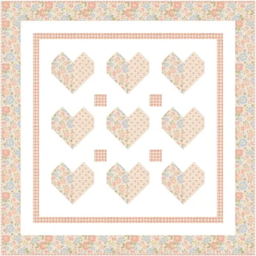 Heart to Heart Baby Quilt Kit in Handmade Sweetness Fabrics