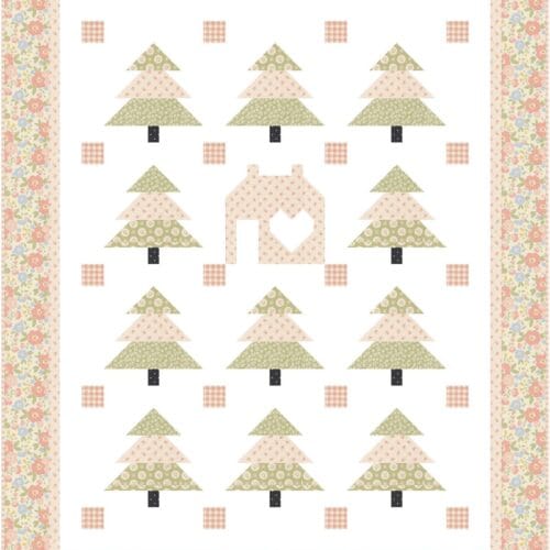 Little Forest Cottage Quilt Kit in Creamy Porcelain