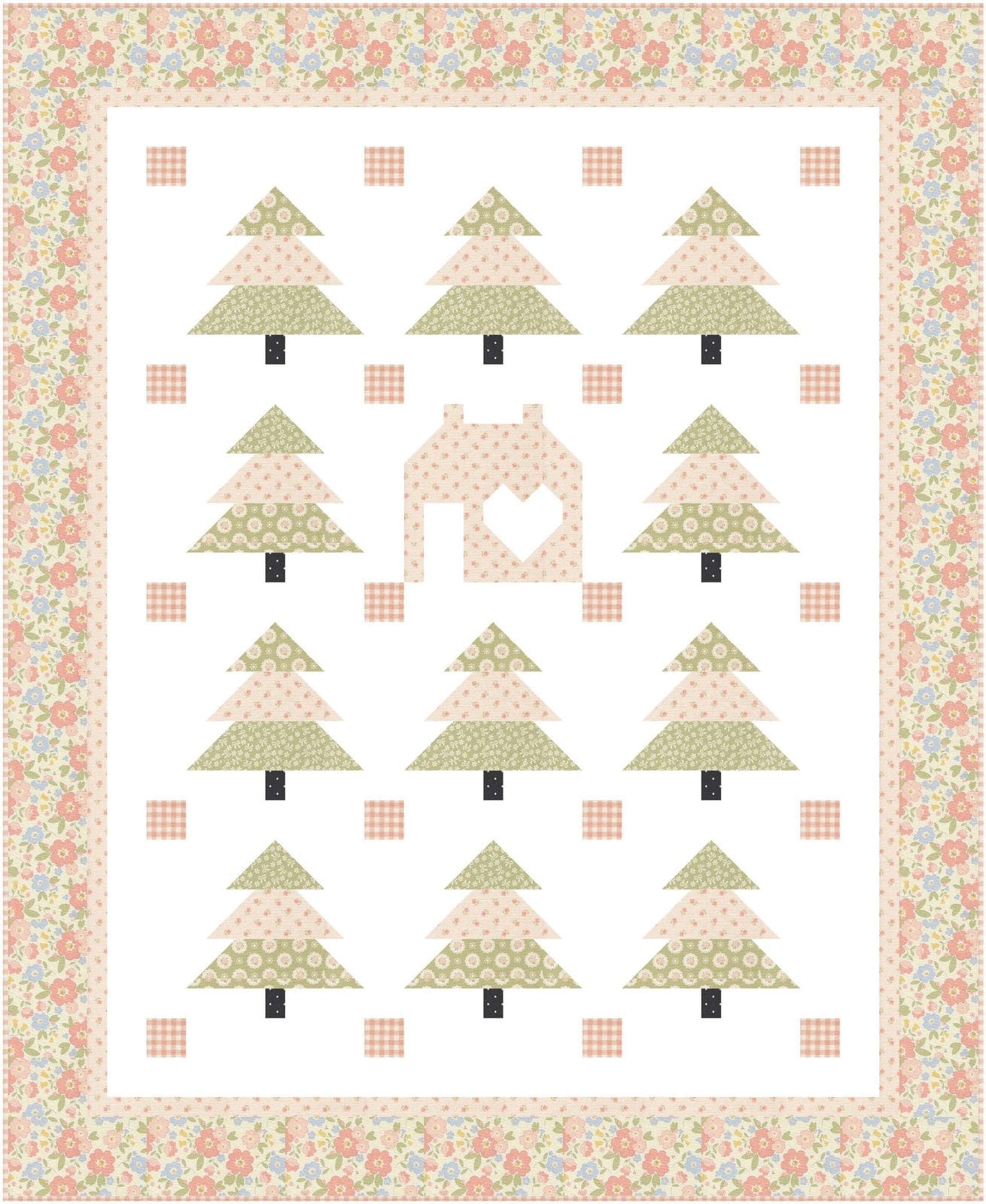 Little Forest Cottage Quilt Kit in Creamy Porcelain
