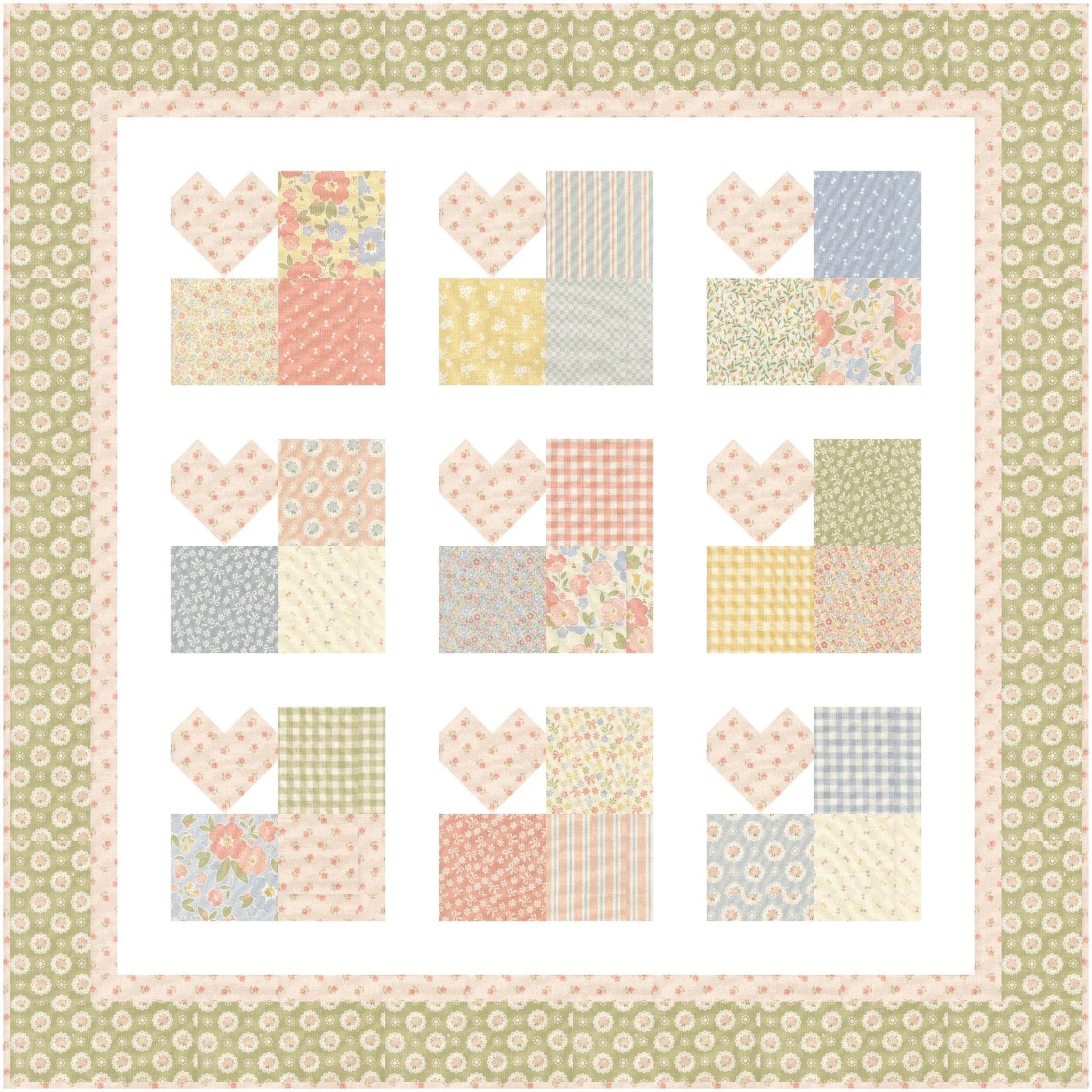 Love Grows Here Baby Quilt Kit in Handmade Sweetness Fabrics - Image 2
